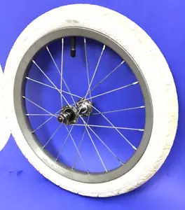 16" Bicycle Front Gray Wheel with White 2.125" Tire Mini-BMX Kids Bike #F16E - Picture 1 of 3
