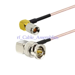 BNC male RA 75ohm to 1.0/2.3 DIN plug male right angle RG179 SDI pigtai 76cm 30" - Picture 1 of 5