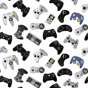 Video Games Controllers - 100% Craft Cotton Fabric - Digital Print Material