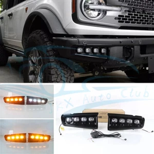 For Ford Bronco 2021-2022 q Front Bumper Daytime Lights LED DRL Fog Lamp - Picture 1 of 12