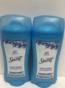 Secret Invisible Solid Antiperspirant & Deodorant Clean Lavender,2.6 oz,2 Pack - Picture 1 of 2