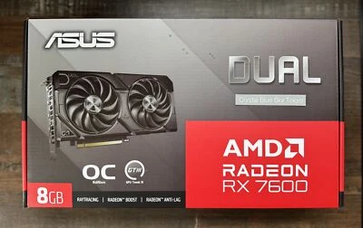 ASUS DUAL-RX7600-O8G-EVO AMD Radeon RX 7600 8GB GDDR6 Graphics Video Card [NEW] - Image 1 of 4
