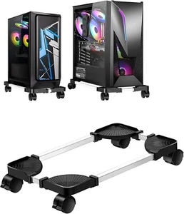 RayLove Mobile CPU Stand, Adjustable Size with 4 Caster Wheels, - Picture 1 of 8