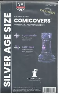 Comic Care wiederverschließbare silberne Comicbeutel Polypropylen 100er-Pack 7-1/8" x 10 1/2" - Bild 1 von 1