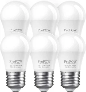 3W LED Bulb Equivalent 25 Watt Light Bulbs, A15 Soft White 2700K Energy Saving L - Picture 1 of 8