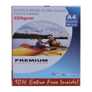 Carta fotografica ultra lucida a doppia faccia A4 220 gsm (20, 40 fogli) - Foto 1 di 1