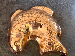 Vintage Fisch Kupferteller Jell-O Form Wandhängend, Französische Landküche - Bild 1 von 8