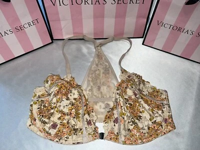 Victorias Secret Bra Body By Victoria Unlined Demi 34DD Floral Racerback - Image 1 of 2