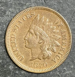 1870 Indian Head Cent Pick-Axe Snow 26-B S-26b CHOICE PQ Rare Variety f618 - Picture 1 of 2