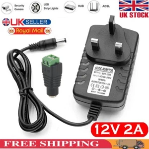 12V-2A Power Supply UK Plug AC-DC Safety Adapter 60W For CCTV/Camera/LED Strip - Picture 1 of 12