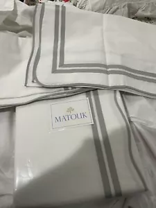 $1045 Italy NWT 3pc King Duvet Set 500TC Cotton Percale River SILVER King - Picture 1 of 21
