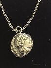 Athens Diarachm Coin Wc72 English Pewter On A 16 Silver Plated Chain Necklace