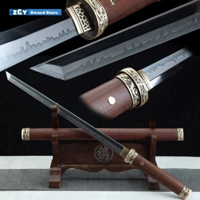 Espada espada china Tang Dao hoja templada muy afilada de arcilla hecha a mano Q8434 Foto 1 de 4