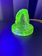 New Green Glass Bottoms Up Shot Glass Vaseline  Coaster W/ Snuffer