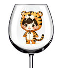 12x Boy Tiger Costume Colourful Wine Glass Bottle Van Vinyl Sticker Decal a6038