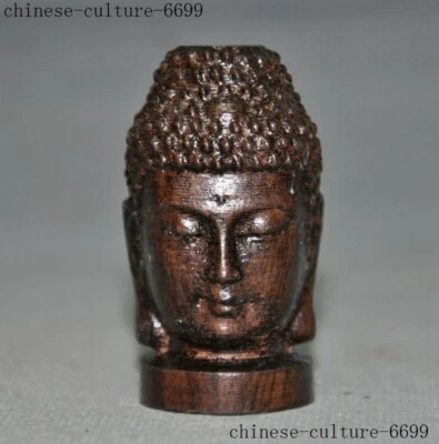 Templo budista tibetano madera antigua Sakyamuni Shakyamuni Amitabha cabeza de Buda estatua Foto 1 de 4