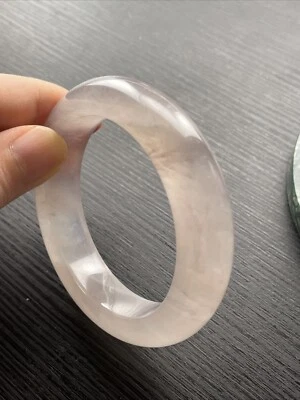 Natural Icy Purple  Gemstone Bangle 54 Mm Bracelet - Image 1 of 4