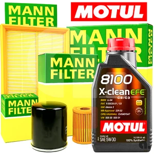 Kit Tagliando Per Peugeot 308 II 1.5 BlueHDI 4 Filtri Mann+5LT Olio Motul 5W30 - Imagen 1 de 18
