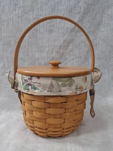 Longaberger Obst Apfel Korb mit Einsatz & Deckel 7" hoch - Bild 1 von 9