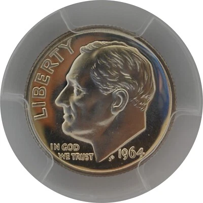 PR68 1964 PCGS GRADED PROOF SILVER ROOSEVELT DIME RARE UNCIRCULATED COIN PR 68 - Image 1 of 4
