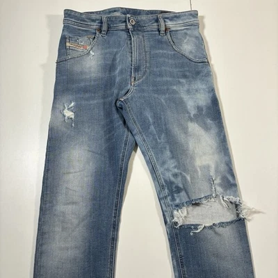 Pantalones de mezclilla elásticos DIESEL KROOLEY-T 30x30 087AE desgastados descoloridos (etiqueta 28) Foto 1 de 4