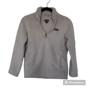 Patagonia Girls' Los Gatos Tailored Grey 1/4-Zip Fleece Pullover, M - Picture 1 of 6