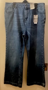 Woman’s Ladies Loose Fit Wide Leg High Rise Denim Jeans Size 16 💜 Yours - Picture 1 of 19