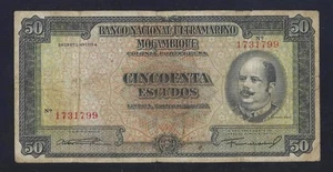Portugal PORTUGUESE Mozambique 50 Escudos 1950 P-102 RARE FINE- - Picture 1 of 2