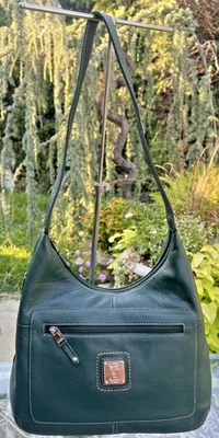 BOLSO DE HOMBRO TIGNANELLO DE CUERO VERDE NUEVO CON ETIQUETAS CON LLAVERO Foto 1 de 4