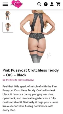 Peluche Pink Pussycat OS negro sin entrepierna. El artículo nunca ha sido usado.  Foto 1 de 4