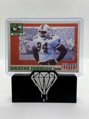 Tarjeta de fútbol americano All American Dwayne The Rock Johnson Miami Hurricanes #153 Foto 1 de 2