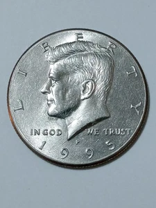1995-P Bearded Kennedy Half Dollar Coin with Die Crack Errors - Picture 1 of 4