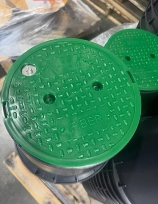 10" Plastic Pedestrian Non-Traffic Rated Handhole Vault, W/ Bolt, Marked Fiber - Image 1 of 3