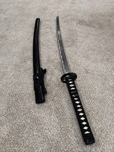 Imitation Japanese Sword Katana Dark Green Hilt  Lion Design Tsuba Black Sheath - Picture 1 of 13