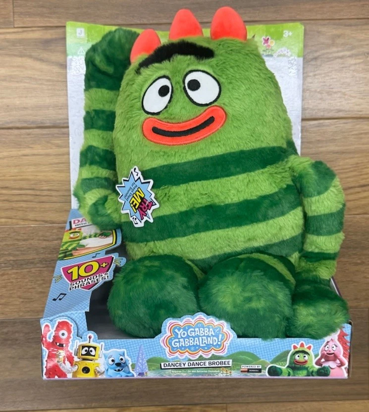 Yo Gabba Gabbaland DANCEY DANCE Brobee Bicho de Pelúcia FRASES SONORAS NOVO - Imagem 1 de 2