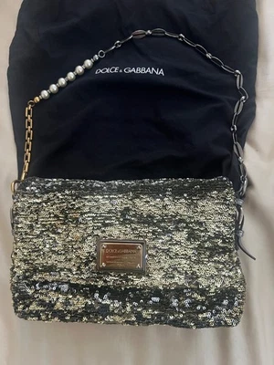 Dolce&Gabbana Miss Charles Gold/Silver Sequin Shoulder Bag-OUTSTANDING condition - Image 1 of 4