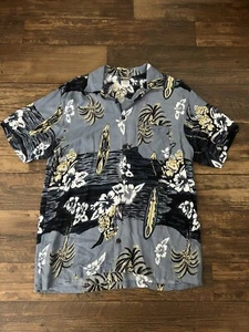 In Gear XL Blue Button Up Hawaiian Shirt Floral Beach Lightweight - Picture 1 of 6