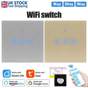 Smart WiFi Switch RF 433 Voice Alexa Google Home Fireproof 10A 500W 1/2/3 Gang - Picture 1 of 22