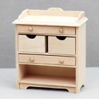 Unfinished Natural Wooden Mini Dollhouse 4 Drawer Storage Cabinet 1:12 Micro  
