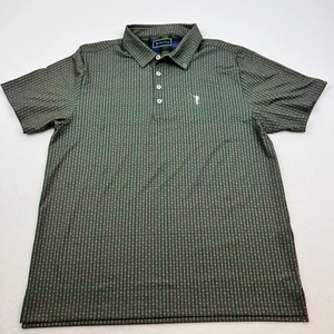William Murray Golf Polo All Over Print Beers Drinks Stretch Green Mens Large - Picture 1 of 9