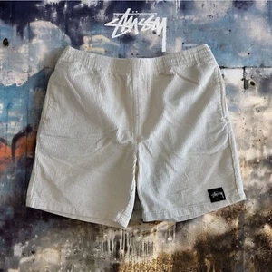 Stussy AU Wide Wale Cord Box Logo Shorts White, Size: 28, 30, 32, 34, 36 - Picture 1 of 9