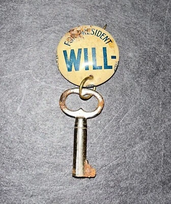 Wendell Willkie 1940 Botón Político De Colección Inteligente Con Llave ¡¡Escaso!!! Foto 1 de 2