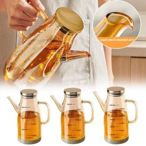 Leakproof Cooking Oil Bottle Rubber Base Glass Oil Cruet Container Barbecue - Picture 1 of 18