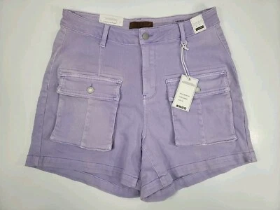 全新 JUDY BLUE 薰衣草服装 染色 前工装口袋 牛仔短裤 女式 1XL 全新带标签 — 第 1/4 张图片
