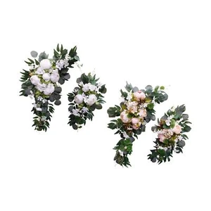 Artificial Wedding Arch Flower Set Garlands Silk Peony Flower Swag Welcome Sign - Picture 1 of 7