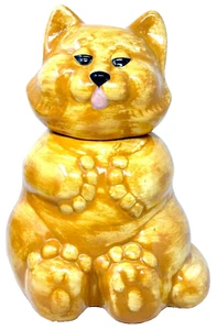 Große orange Katze Keksdose Keramik Keramik 13" hoch 9" breit - Bild 1 von 8