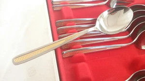 WMF Arosa Pontresina Cromargan Gold 1 Suppenlöffel Menülöffel 19,8 cm NEU mehrer - Picture 1 of 1