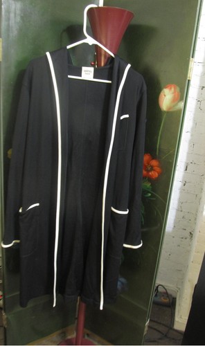 HERMÈS Raro abito Hermes nero da passerella con cappuccio e cintura taglia europea 40