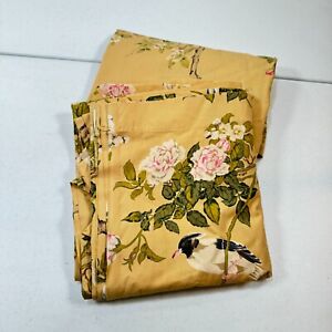 vintage springmaid sheet set queen brown chinoiserie oriental floral bird blend
