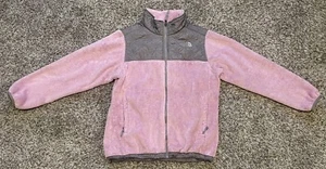 The North Face Girl’s Pink Fuzzy Fleece Full Zip Up Jacket Size XL - Picture 1 of 11